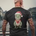Cute Christmas Velociraptor Santa Raptor Dinosaur Tank Top Men's Back Print T-Shirt Gifts for Old Men