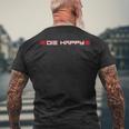 Die Happy Chwarz Cartoon Klein Kurzarm Klassisch Baumwolle T-Shirt mit Rückendruck Geschenke für alte Männer