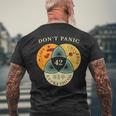 Don't Panic Life Universe Everything 42F 宇宙愛好家 メンズTシャツ バックプリント 高齢者への贈り物