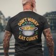 Don't Worry Eat カレー インド料理 メンズTシャツ バックプリント 高齢者への贈り物