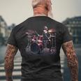 Drums ドラマーバンド ドラムセット ドラムセット メンズTシャツ バックプリント 高齢者への贈り物