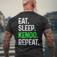 Eatleep Kendo Repeat 面白い格闘技コンバット メンズTシャツ バックプリント 高齢者への贈り物