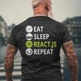 Eatleep ReactJs Repeat Javascriptプログラマー用 メンズTシャツ バックプリント 高齢者への贈り物