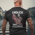 Endlich 15 Moped Freigeschaltet Geburtstag Mopedfahrer T-Shirt mit Rückendruck Geschenke für alte Männer