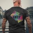 Entp Extrovert Myers Briggs パーソナリティタイプ 水彩画 メンズTシャツ バックプリント 高齢者への贈り物