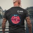 Esa欧州宇宙機関ミッション彗星迎撃パッチ メンズTシャツ バックプリント 高齢者への贈り物