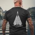 F-14 トムキャット 戦闘機 ジェットミリタリー パイロット 退役軍人 アメリカ空軍 メンズTシャツ バックプリント 高齢者への贈り物