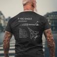 F-15 Eagle メンズTシャツ バックプリント 高齢者への贈り物