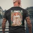 F Champenois Imprimeur-Editeur By Alphonse Mucha メンズTシャツ バックプリント 高齢者への贈り物