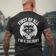 First Of All I'm A Delight アライグマ 看護師 面白い メンズTシャツ バックプリント 高齢者への贈り物