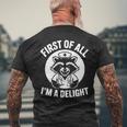 First Of All I'm A Delight アライグマ 看護師 面白い 長袖tシャツ メンズTシャツ バックプリント 高齢者への贈り物