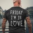 Friday I'm In Love Love デザイン、ハート メンズTシャツ バックプリント 高齢者への贈り物