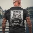 Cats Picture I Hate Peopleaying メンズTシャツ バックプリント 高齢者への贈り物