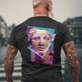 Glitchedenustatueaporwave メンズTシャツ バックプリント 高齢者への贈り物