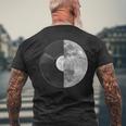 Half Mooninyl Record – Music Lover Lunar Graphic メンズTシャツ バックプリント 高齢者への贈り物