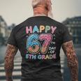 Happy 67th Day Of 5th Grade Ice Cream Drip 67 Days Kids Men's Back Print T-Shirt Gifts for Old Men
