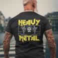 Heavy Metal Death Rock Keleton Horns Up ヘヴィメタル メンズTシャツ バックプリント 高齢者への贈り物