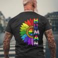 Human LGBTQ Gay Homosexual Queer Sunflower Bisexual Tank Top Men's Back Print T-Shirt Gifts for Old Men