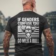 If Genders Confuse You Go Milk A Bull Usa 国旗 アメリカ 長袖tシャツ メンズTシャツ バックプリント 高齢者への贈り物