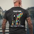 Insieme Orgoglioso Padre Figlio Autistico Ragazzi Autismo Consapevolezza Papà T-shirt da uomo con stampa posteriore Regalos para ancianos