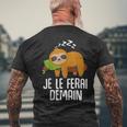 Je Peux Pas J'ai La Flemme Cadeau Rigolo Humour Paresseux T-shirt imprimé au dos Cadeaux pour les vieillards