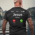 Jesus Is Calling 面白いイエスキリストギフト メンズTシャツ バックプリント 高齢者への贈り物