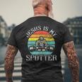 Jesus Is Mypotter レトロ ウェイトリフティング ジム フィットネス ワークアウト メンズTシャツ バックプリント 高齢者への贈り物
