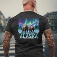 Juneau Alaska Bear Northern Lights Men's T-shirt Back Print Gifts for Old Men