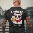 Kanreki 還暦 60歳 記念 猫 サングラス ビール 大人のユーモア メンズTシャツ バックプリント 高齢者への贈り物
