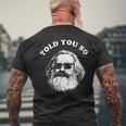 Karl Marx Told Youo 共産主義社会主義マルクス主義 メンズTシャツ バックプリント 高齢者への贈り物