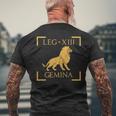 Legio Xiii 双子座ライオンエンブレム ローマ軍 メンズTシャツ バックプリント 高齢者への贈り物