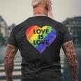 Lgbt Love Is Lovetシャツレトロハートゲイレズビアンプライド月間 メンズTシャツ バックプリント 高齢者への贈り物