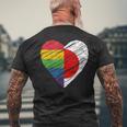 Lgbtq Japan ゲイプライド ハート ゲイとレズビアンの愛 Lgbt メンズTシャツ バックプリント 高齢者への贈り物