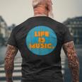 Life Is Music メンズTシャツ バックプリント 高齢者への贈り物