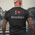 I Love Brooklyn With Heart ミニマリスト シンプル グラフィック メンズTシャツ バックプリント 高齢者への贈り物