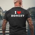 I Love Honest 私は愛する Honest メンズTシャツ バックプリント 高齢者への贈り物