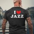 I Love Jazz 私は愛する Jazz メンズTシャツ バックプリント 高齢者への贈り物