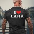 I Love Lark 私は愛する Lark メンズTシャツ バックプリント 高齢者への贈り物