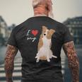 I Love My & Red Merle ボーダーコリー ドッグラバー。 メンズTシャツ バックプリント 高齢者への贈り物