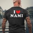 I Love Nami 私は愛する Nami メンズTシャツ バックプリント 高齢者への贈り物