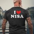 I Love Nisa 私は愛する Nisa メンズTシャツ バックプリント 高齢者への贈り物