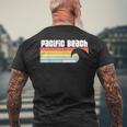 I Love Pacific Beach California Ca パシフィックオーシャンウェーブ メンズTシャツ バックプリント 高齢者への贈り物