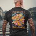 Love Peace ヒッピーコスチューム 60年代 70年代 フラワーフェスティバル衣装 メンズTシャツ バックプリント 高齢者への贈り物