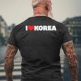 I Love ハート Korea メンズTシャツ バックプリント 高齢者への贈り物
