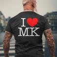 I Love ハート Mk メンズTシャツ バックプリント 高齢者への贈り物