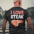 I Loveteak おもしろステーキ バーベキューグリルステーキ メンズTシャツ バックプリント 高齢者への贈り物