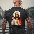 Myuperhero Is Jesus、Faith Love Godシャツ メンズTシャツ バックプリント 高齢者への贈り物