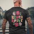 Neurospicy レトロフラワー メンズTシャツ バックプリント 高齢者への贈り物
