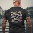 New Year 2026 Cruise Party Celebrations -Adults Black Small Short Sleeve Crew Collar Straight Fit Polyester 100 Unique New Year's Eve Cruise Men's T-shirt Back Print Gifts for Old Men