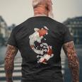 Poisson Koï Japonais Et Fleurs De Cerisier À Deux Côtés T-shirt imprimé au dos Cadeaux pour les vieillards